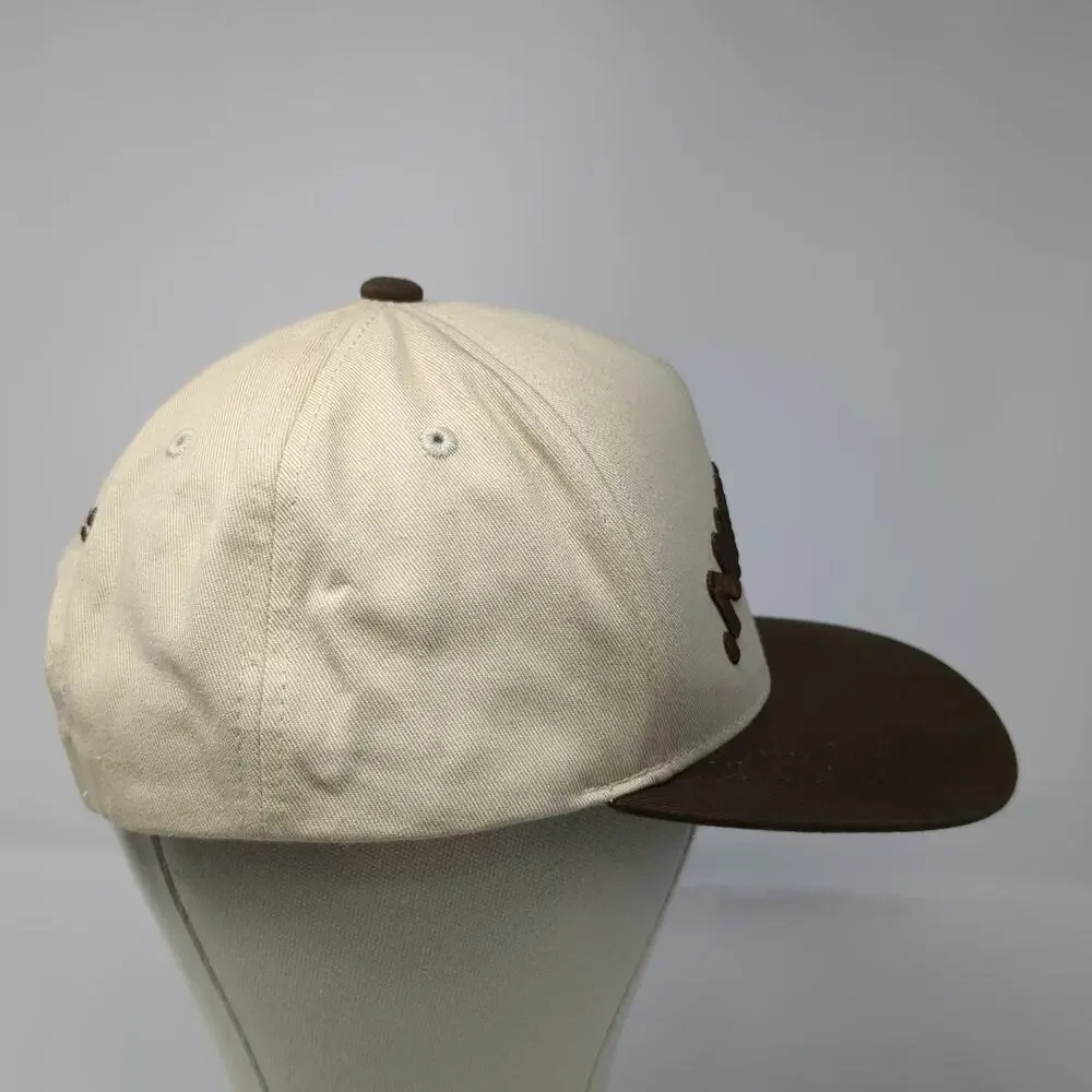 Dunkin' 5 Panel Hat Beige One Size Snapback Upside Down Logo Brown Brim Est 1950